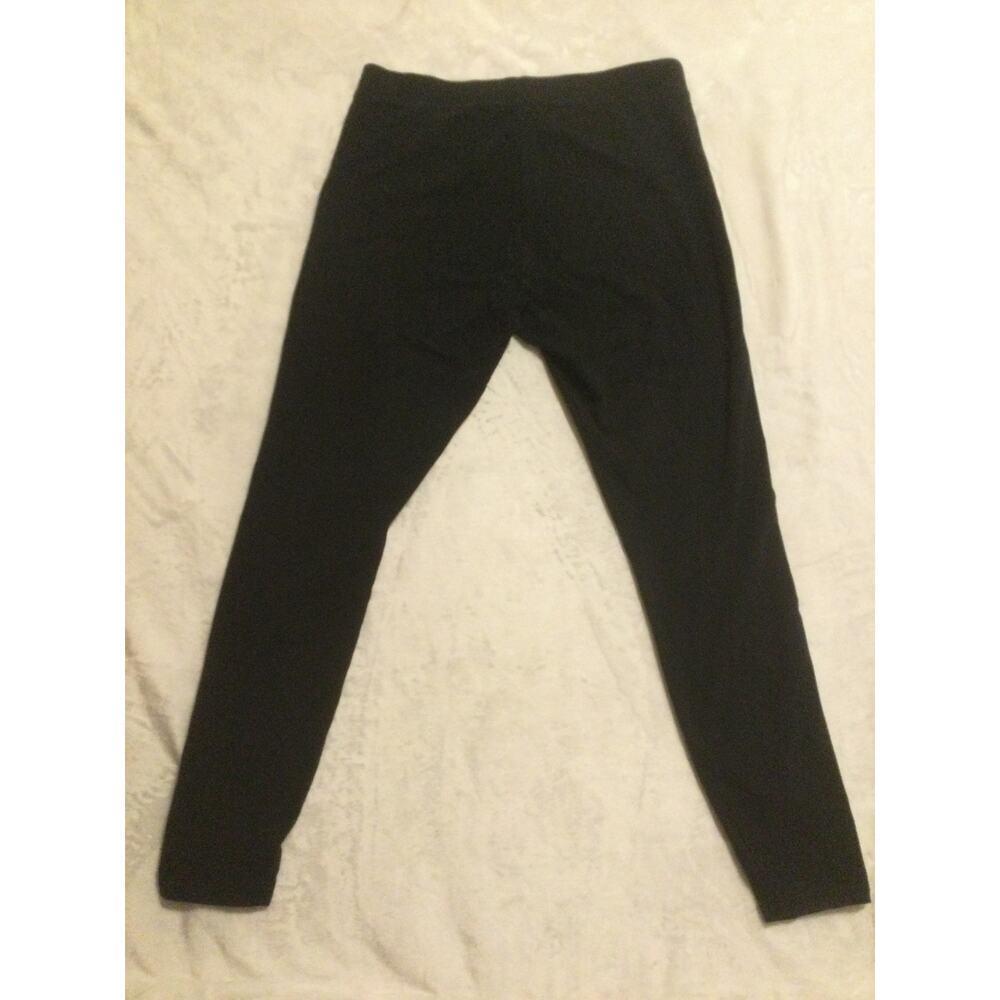 LL Bean Leggings Women M Black Cotton‎ Lycra Spandex Knit Activewear Casual